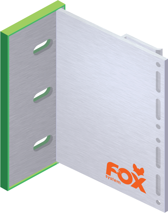 fox system Konsola główna z podkładką izolacyjną, duża, do deski w układzie poziomym
